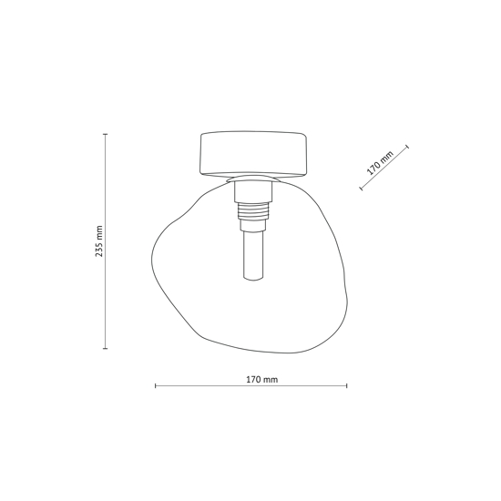 Lampada da soffitto tortora plafoniera sfera vetro design cognac 